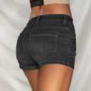 EMMIOL Women Sexy Jean Shorts Low Waisted Stretchy Y2K Denim Shorts Summer Trendy Jorts (8, Gray-040)