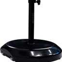 California Umbrella 75 lbs. Round Concrete Weighted Powdercoated Steel Umbrella Base With Wheels, Black Frame