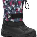 koppu Boys Girls Snow Boots Kids' Waterproof Snow Boots for Winter Slip Resistant Cold Weather Shoes (9 Toddler, Pinkish Gray)