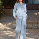 KFUBUO Fall Outfits for Women 2025 2 Piece Lounge Sets Long Sleeve Sweatshirt and Wide Leg Pants Tracksuits Casual Sweatsuit