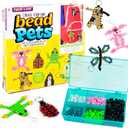 Made By Me Create Your Own Bead Pets by Horizon Group USA, Includes Over 600 Pony Beads, 6 Key Rings, Storage Box & Much More