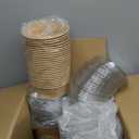 100 Pack 20 oz Disposable Bowls with Lids, Kraft Paper Salad Bowls with Lids, Paper Soup Bowls Food Container for Cold/Hot Food or Takeout