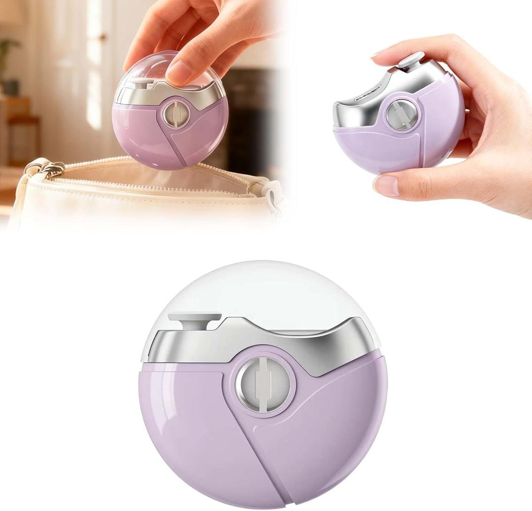 2 in 1 Electric Polishing Automatic Nail Clippers, 2026 Upgraded Electric Nail Trimmer Electric Nail Clipper with 2 Adjustable Speeds, Nail Trimmer for Seniors,Adults Automatic Nail Clipper (Purple)