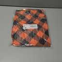 Smiry Round Picnic Tablecloth, Elastic Waterproof Fitted Vinyl Tablecloths for 36"-44" Tables, Flannel Backed Buffalo Plaid Table Cover for Dining, Camping, Outdoor, Black and Orange