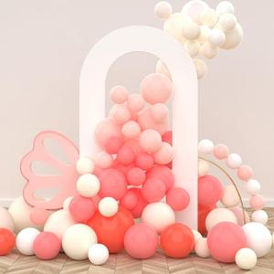 LEBENGURU Upgraded 7.2FT Open Arch Backdrop Cover, White Spandex Fitted Round Top Wedding Arches, Double-Sided U-Shaped Arch Chiara Stand Covers for Birthday Party Baby Shower Banquet Balloon Dcor, White