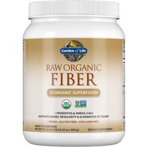 Garden of Life Raw Fiber, Organic Unflavored Fiber Powder, 30 Servings (EXP 06/05/26)