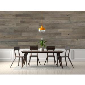TIMBERCHiC 100% Real Textured Barnwood Planks for Walls - Peel-and-Stick Panels for Interior Decor - DIY Accent Panels (4" Wide - 10 Sq. Ft, Weathered Gray)
