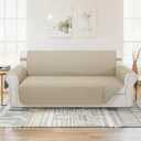 Reversible 4 Seater Sofa Cover 91 Inch Large Couch Cover Furniture Protector(Sofa XX-Large,Sand/Beige)