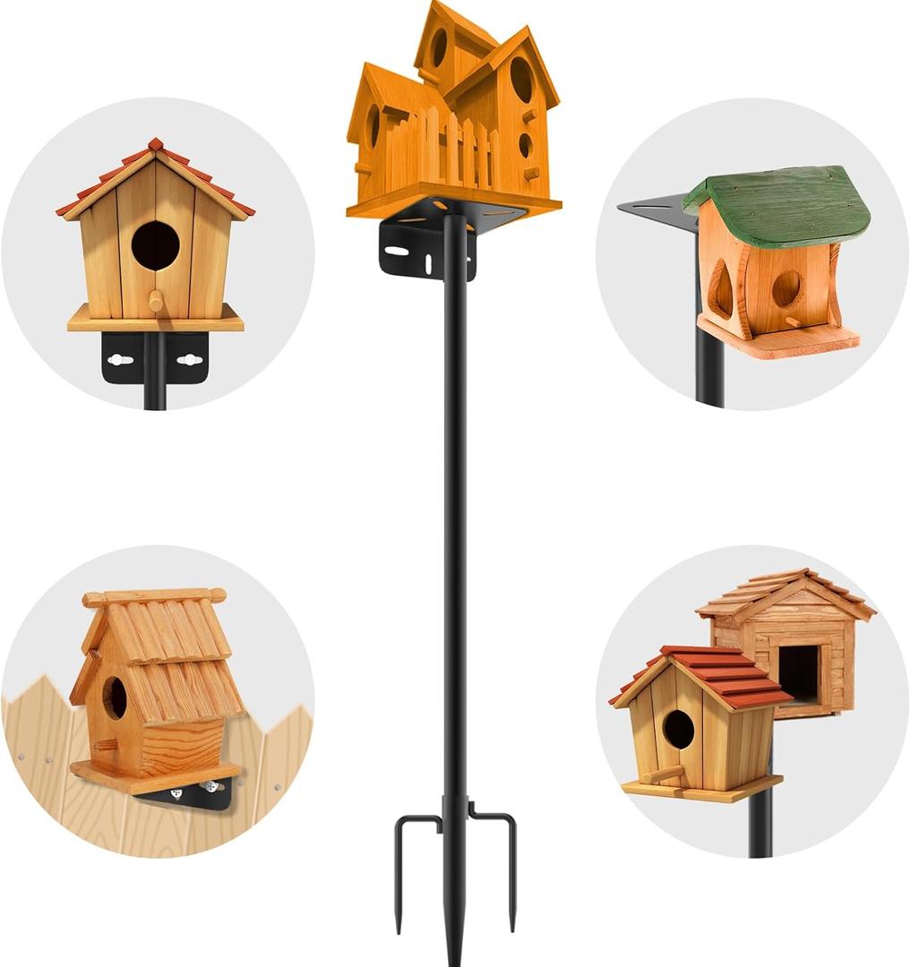 80 Inch Adjustable Bird Feeder Pole,Bird House Pole Suitable for Feeders & Birdhouse,Weather Station,Heavy-Duty Rustproof Design,Enhance Outdoor Decor & Birdwatching Experience