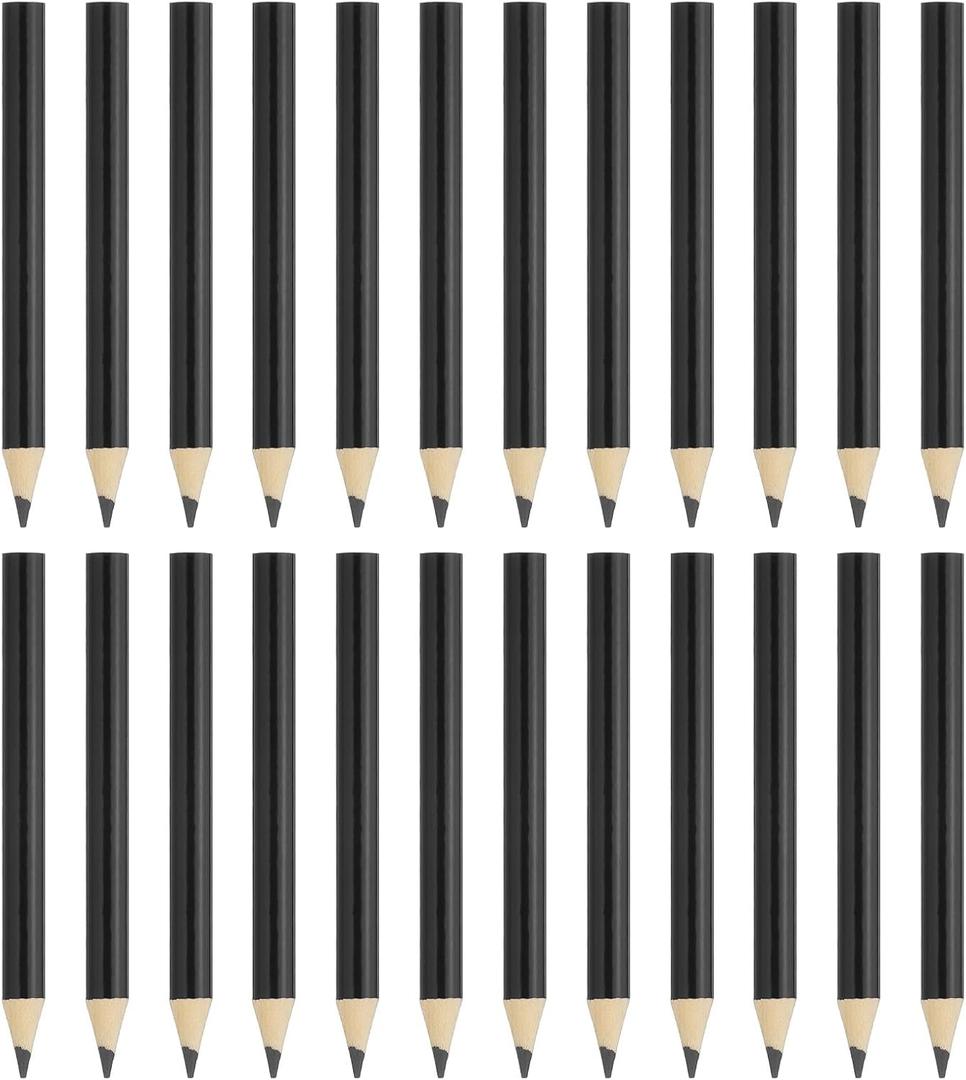 PATIKIL Black Colored Pencils Set,24 Pcs Oil Color Pencils Wooden 3.5inch Coloring Drawing Half Pencils for Artists Art Painting