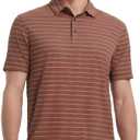 M MAELREG Mens Striped Golf Shirts Short Sleeve Silk-Like Touch Water-Resistant Breathable Soft Collared Polo Shirts for Men (XL)