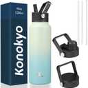 Konokyo 40oz Insulated Water Bottle Stainless Steel Sport Bottles with 1 Lids,Mint