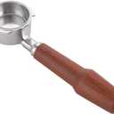 51mm Bottomless Portafilter Compatible with Delonghi Linea Classic EM450M CASABREWS Espresso Machine CM5418 3700Essential 3700Gense 3700Pro Espresso Portafilter Stainless Steel Handle Wood