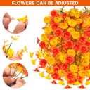 4 x 2PCS Artificial Hanging Flowers Outdoors Fake mums Plants Garden Home Decoration Fall Decor Morning Glory for Outside Planter Front Porch Patio Indoor Home Wedding Garden Porch Window Decoration