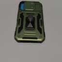 SunStory Phone Case for iPhone 16 Case with HD Screen Protector & Slide Camera Cover & Rotated Ring Kickstand, [Military-Grade] Phone Case for iPhone 16 6.1" (Z_OliveGreen)