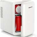 4L Mini Fridge for Skincare & Food, 110V/12V Cooler & Warmer, Portable Refrigerator for Bedroom, Office, Car, Dorm - Ultra Quiet, Energy Efficient, Dual Use for Breast Milk, Cosmetics, Snacks (White)