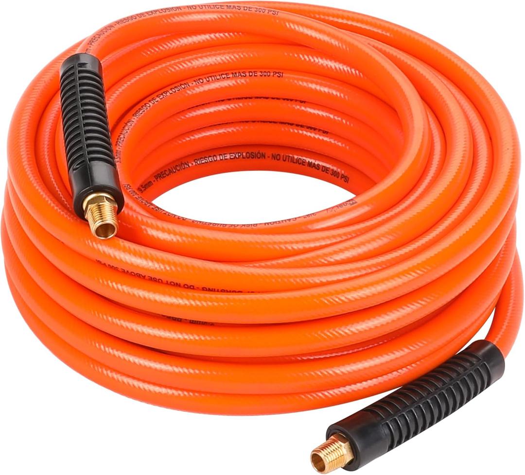 WYNNsky 3/8 PVC Air Hose 50FT with 1/4 NPT Brass Fittings, 300PSI