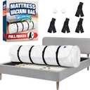 Vacuum Mattress Bag for Memory Foam and Latex with Band, Ideal for Convenient Moving, Storage and Transportation (Queen/Full) (Black)