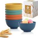 BUSOKIP Wheat Straw Bowls, 10 OZ Snack Bowl Set of 4, Unbreakable Small Bowl, Alternative Plastic Bowls Reusable for Snack, Dessert and Appetizer, Microwave and Dishwasher Safe (Multicolor)