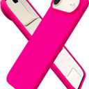 ORNARTO for iPhone Air Case 6.5", Slim Liquid Silicone 3 Layers Soft Gel Rubber Shockproof Protective Cover with Anti-Scratch Microfiber Lining-Hot Pink
