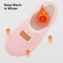 VIFUUR House Slippers for Women Men Slip on Indoor Barefoot Slipper Socks Fuzzy Cozy Sock Shoes for Home Bedroom Travel (Pink),  Size: 42/43