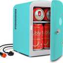 Koolatron Retro Mini Fridge 4 Liter Green Portable Refrigerator for Bedroom Office Dorm Skincare Table Top Beverage Cooler Travel Bottle Warmer Kimchi Fridge Car Outdoor Patio 6 Can Capacity