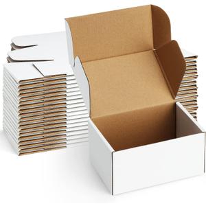 Shipping Boxes 6x4x3 inches Small Mailing Boxes 25 Pack White Cardboard Corrugated Box Mailers