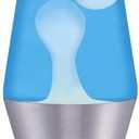 Lava Lite 1953 Silver Base Lamp with White Wax in Blue Liquid, 11.5", White Wax/Blue Liquid/Silver Base