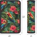 Tropical Floral Steering Wheel Cover Elastic Non-Slip Car Steering Wheel Covers with Seat Belt Shoulder Pad for Women Men