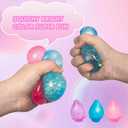 2 x Dream Squishy Drop Squishy Stress Ball,Water Drop Fidget Stress Ball,Ice Squishys Stress Cube-Drop Malt Sugar Balls Sensory for Relief Anxiety Pink, Classroom Prize Toys (Pink)