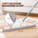 Silicone Squeegee for Floor, 180 Rotating Squeegee Broom, Floor Squeegee with a Long Handle, Squeegee for Water and Pet Hair Removal on Bathroom Floors, Tile, Glass, Indoor Window Cleaning Tool