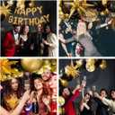 Black and Gold Balloons, Black Metallic Gold Star Latex Balloons 5 10 12 18 Inch For Birthday Party Decorations Retirement Bachelorette Back School Wedding Graduation Anniversary Decorations