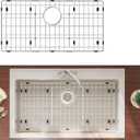 Stainless Steel Sink Protector 28-3/8" x 14-3/16" with Rear Drain, Metal Sink Rack for Bottom of Sink, Kitchen Sink Grate and Sink Protectors  (28-3/8" x 14-3/16" - Rear Drain)
