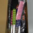 EcoNour 27" Aluminum Snow Brush 4 Pack with Ice Scrapers for Car Windshield and Window | Car Snow Scraper and Brush with Ergonomic Foam Grip Winter Accessories (Orange, Pink, Green, Blue)