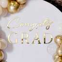 Novabright Congrats Grade Sign for Backdrop Gold Acrylic Mirror Decal Letter Sticker Graduation Decor for Grad Party, Class of 2026 Grad Party Graduation Event Planner Vinyl Decal