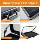 34"x22" Card Show Display Case,Portable Aluminum Trading Card Display Case,Clear Acrylic Card Box with Locks Suitable for Sports Card/TCG/Jewelry Collection (Black)