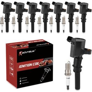 DG508 Ignition Coil Pack & Iridium Spark Plugs Compatible with Ford Mustang F150 F250 F350 E150 E250 Lincoln Mercury Expedition 4.6L 5.4L V8 1997-2011 DG508 Coil Pack Sets of 8