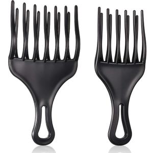 2 Pieces Double Fist Hair Lift Combs - Large and Small Plastic Detangle Wig Braid Pick Hair Styling Tool for Women Men (3.8 x 7 Inch, 2.6 x 6.4 Inch)