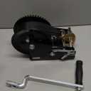 Bravex Boat Trailer Winch 3500lbs with 33ft Strap, Heavy Duty Hook Portable Hand Winch, Two Way Ratchet Manual Winch for SUV ATV UTV for 4:1/8:1 Gear Crank Winch (3500lb with Cable Black Winch)