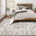 5x8 Area Rugs for Bedroom - Washable Rug 5x8 Rugs Vintage Large Carpet Non-Slip Boho Rug for Living Room Dining Room Nursery Area Rugs Print Floor Rug Cream