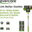 Evercare Pet Mega Lint Roller Value Pack with Two 50-Sheet Refills - Includes Refillable Lint Roller, Adhesive Sheets, Versatile Cleaning Uses, Home and On-The-Go Use, Extendable Handle