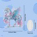 Lxmsja Tabletop Unicorn Diamond Art Kits for Adults, DIY Special Shaped Unicorn Figure Diamond Painting Desk Placement Ornament Kits for Beginners, 5D Stand Up Gem Art Craft 8x8 inch
