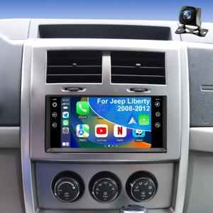 5GWiFi Upgrade Radio for Jeep Liberty 2008-2012, Grand Cherokee 2008-2010, Dodge Challenger Avenger 2008-2014, RAM 1500/2500/3500 2009-2012, 7"Touch Screen Stereo Apple Carplay Android Auto GPS Camera