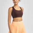 RUNNING GIRL Adjustable Straps High Impact Sports Bra for Women,High Support Workout Sports Bras with Sewn in Pads (Brown, L)
