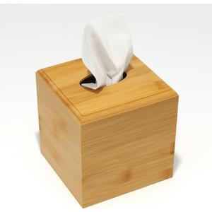 Tissue Box Cover Square for Kleenex - Handmade Tissue Holder for Tabletops, Bathroom, Office & Modern Farmhouse Decor - Decorative Bamboo Tissue Box Cover with Universal Fit