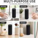 Silicone Dish Soap Dispenser, 8 Oz Refillable Squeeze Bottle, Leakproof for Kitchen Sink, Black