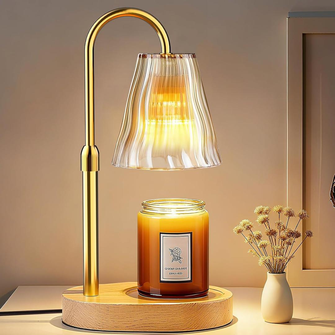 Candle Warmer Lamp with Timer Dimmer, Birthday Gifts for Women Mom Friend Sister, House Warming Gifts New Home Decor, Office Apartment Dorm Room Wax Melt Warmer for Jar Candles with 2 Bulbs