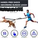Uppetly Hands Free Double Dog Leash with Pouch, Dual Leash for 2 Dogs with Reflective Padded Handles, Durable Bungee and Lumbar Waist Belt for Walking, Jogging and Running (Medium/Large, 25-120 lbs)