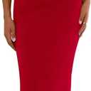PRETTYGARDEN Women's 2026 Summer Formal Maxi Dresses Sleeveless One Shoulder Bodycon Ruched Mesh Wedding Guest Cocktail Dress (Red, XL)