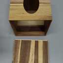 Tissue Box Cover, Bamboo Tissue Box Cover with Storage Tray Square Tissue Box Covers Holder for Bathroom, Bedroom, Dinner Table, Office, Tabletop 6" x 6" x 7.4"
